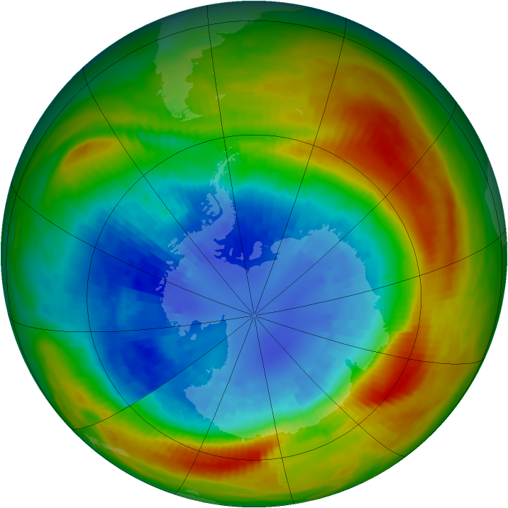 Antarctic ozone map for 05 September 1988